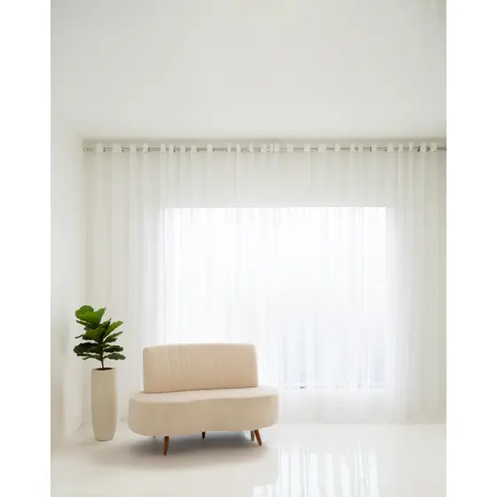 Cortina Voil Branca 3 x 2,50 - Envio Imediato Sala Quarto Esceritorio