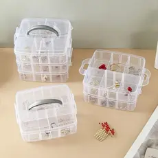 Organizador Caixa Plastica Com divisórias Para organizar Bijuterias Acessórios De Pesca Costura E Remédios 3 Andares