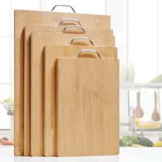 Tábua De 100% bambu de três tamanhos para Carne Legumes frutas Material Ecológico Bambu Com Alça aço