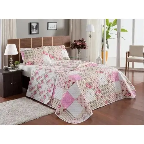 KIT COLCHA  Cobre Leito Dupla Face 3 Peças Casal Padrão Matelado CORES  VARIADAS