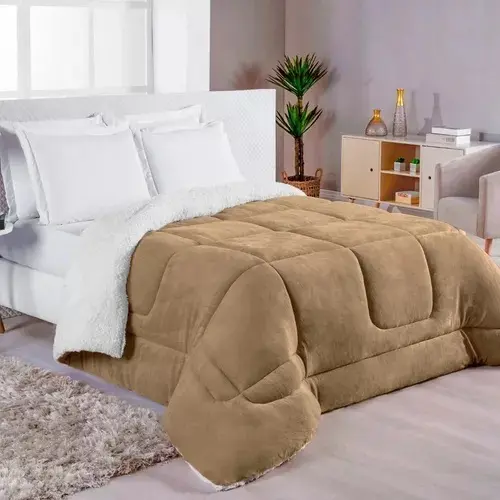 Coberdrom Edredom Cama Casal Queen Dupla Face Pele Carneiro varias cores a pronta entrega grosso e macio lindo
