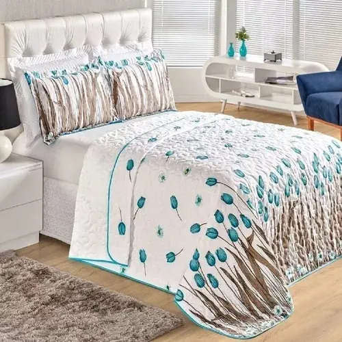 COLCHA Cobreleito FORRO DE CAMA Casal BOX Face unica 200 fios TOQUE DE PESSEGO