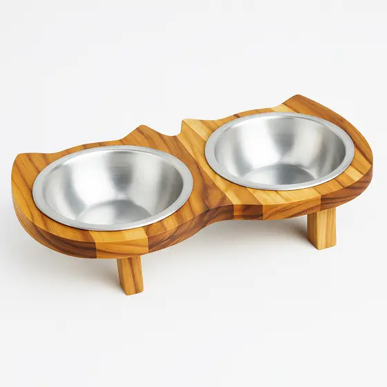 Comedouro Duplo para Gatos 35x20x6,5cm Plástico Resistente Alimentação Pet