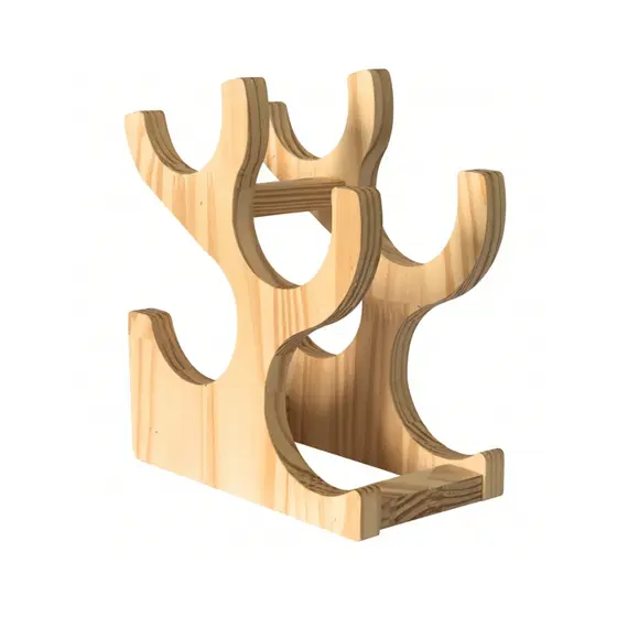 Adega Suporte para Vinhos 4 garrafas em Madeira Pinus ,Porta Vinhos Decorativo.