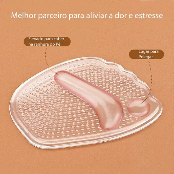 Palmilha Gel Silicone Salto Alto Conforto Ortopédica Anatômica Fascite Plantar Antiderrapante