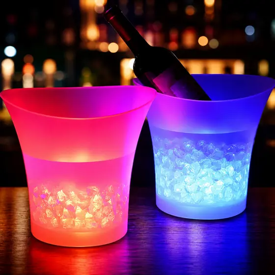 Balde de Gelo com Caixa De Som Led Rgb Colorido 20w Integrada Bluetooth para  Festas Comemorações