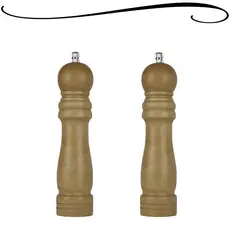 KIT 2 Moedores de Madeira Para Sal e Pimenta Triturador de Temperos e Especiarias Utensílio Cozinha