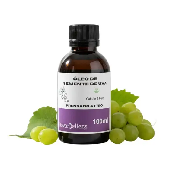 Óleo Vegetal de Semente de Uva 100% Puro para Cabelo Cacheado Umectação Capilar  100ml
