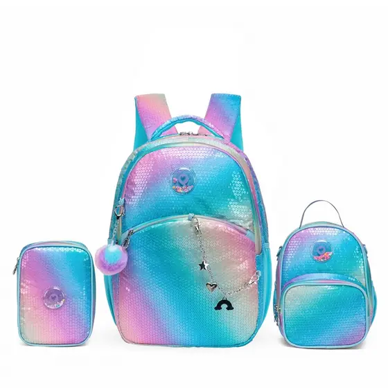 Kit Mochila Spector 3 em 1 Feminina Grande Estojo Espaçoso Lancheira Térmica Escolar