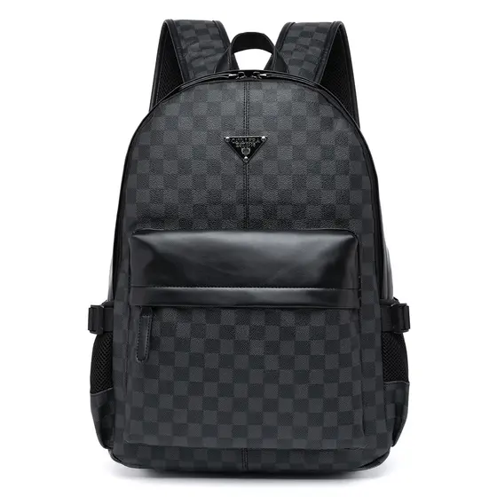 Mochila Cavalera Feminina Xadrez Preta Passeio Reforçada