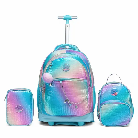 Kit Mochila Escolar feminina Estojo Espaçoso Lancheira Reforçada