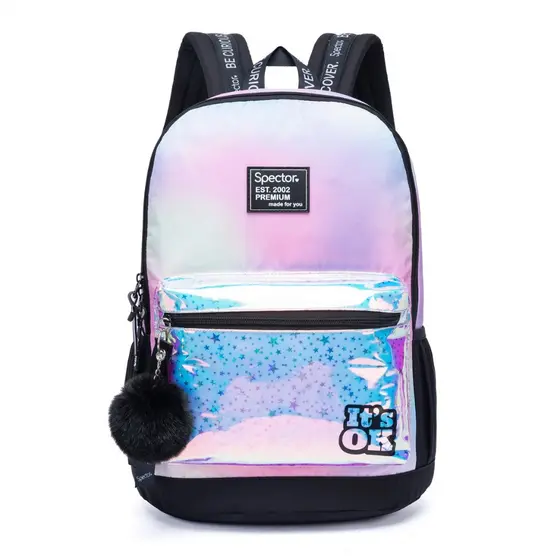 Mochila Spector Escolar Feminina Reforçada Holográfica