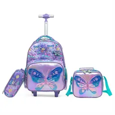 Kit Mochila Escolar Borboleta Feminino Resistente