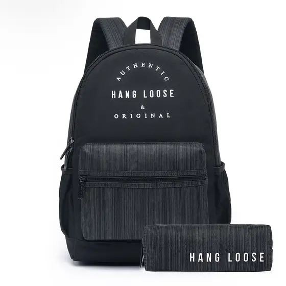 Mochila Masculina Hang Loose Original Estojo Nécessaire Escolar