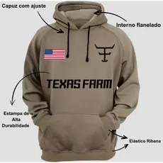 Blusa Moletom Texas F Country Unissex Flanelado Qualidade Blusa Farm