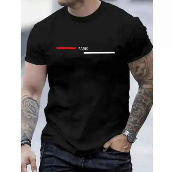 Camiseta Masculina PARIS França Camisa Estampada 100% algodão Malha 30.1 T-Shirt Roupa