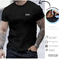 Camiseta Masculina Premium H!G Camisa Estampada 100% algodão Malha 30.1 T-Shirt Roupa H!G