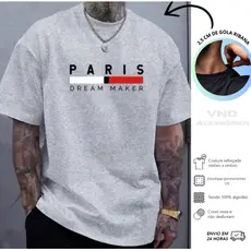 Camiseta Masculina PARIS Lançamento Malha 100% Algodão Premium Camisa Envio Imediato Dreams Maker