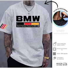 Camiseta Masculina BM Malha 100% Algodão Premium Camisa Envio Imediato Alemanha Carros