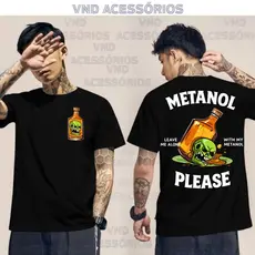 Camiseta Masculina Premium METAN PLEASE Camisa Estampada algodão Malha 30.1 Básica Drinks whisk Bebidas