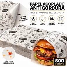 Papel Acoplado Para Hambúrguer 30x38 Escolha a Quantidade