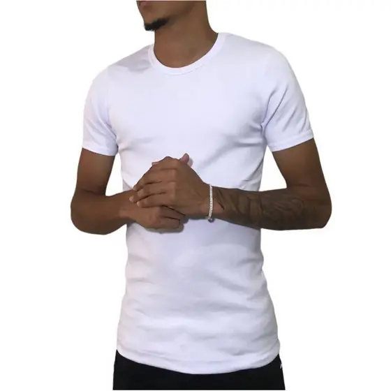 Camiseta Masculina Canelada Estilo Americana Rapper
