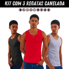 KIT 3 REGATAS Caneladas Alta Qualidade