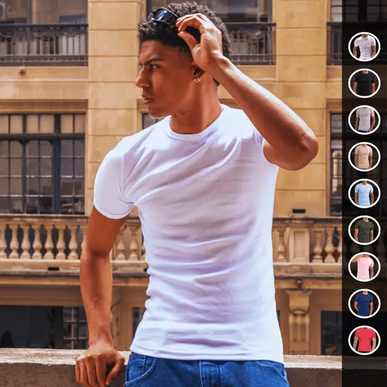 Camiseta Canelada Macio e Confortável Com Ajuste Perfeito Ao Corpo