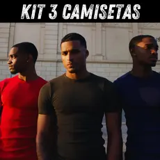 Camiseta Canelada Alta Qualidade Masculina Americana Slim Colada