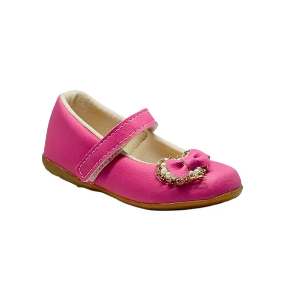 Sapatilha Infantil Feminina Coração Fofuxitos Velcro Ponta