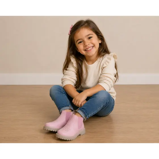 Bota Botinha Infantil Jeca Infantil Feminina Menina Bebe Bordada