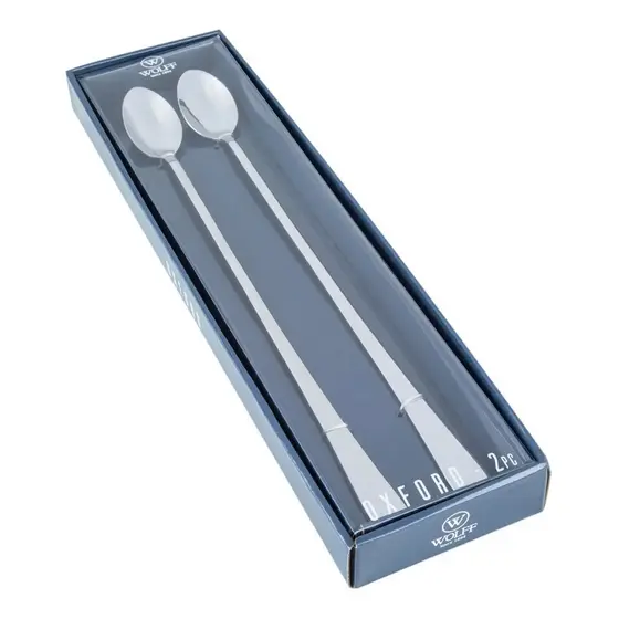 Conjunto 2 Colheres Bailarina Oxford Aço Inox 30cm Wolff Prata