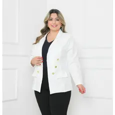 Blazer Alfaiataria Plus Size G1G2 G3 Feminino Casaco Social Com Botão