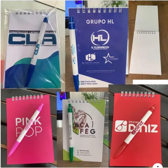 100 kits  de Bloquinhos personalizados com canetas para  empresa eventos corporativos  , brindes