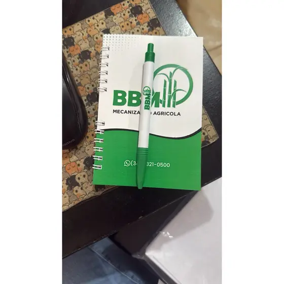 300 mini agendinhas com canetas personalizadas