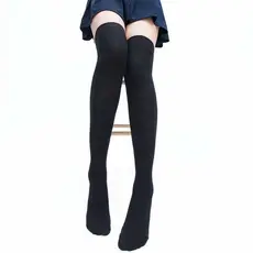 Meia 7/8 Preta Lisa colegial