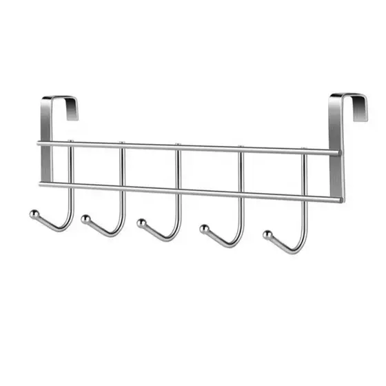 Cabide Com Ganchos Para Porta Pendurar Roupa Toalha