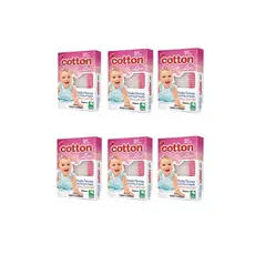 450 Hastes Flexíveis Baby Rosa Com Pontas De Algodão Cotton Line Tipo Cotonete
