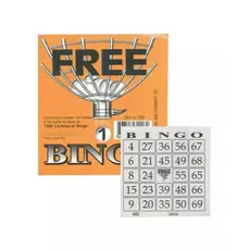 CARTELA PARA BINGO BLOCO COM 100 FOLHAS 8cm x 10cm FREE