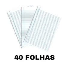 PAPEL FOLHA DE ALMAÇO COM PAUTA E MARGEM 40 FOLHAS