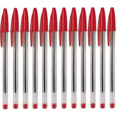 CANETA BIC CRISTAL VERMELHA ESFEROGRÁFICA 1.0mm DURA +