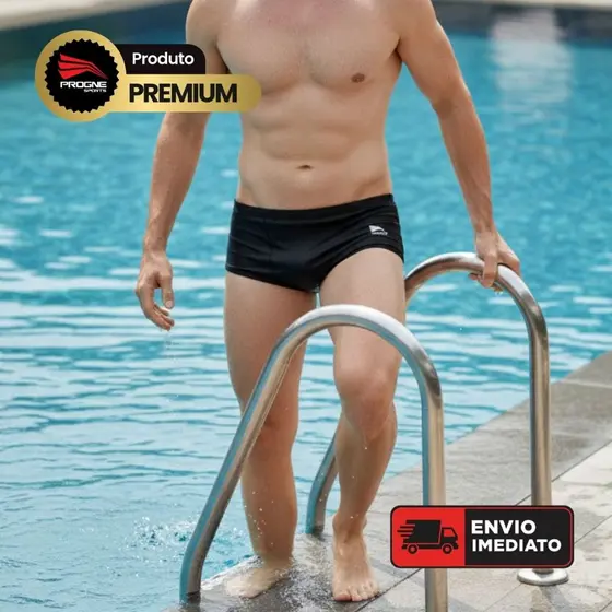 Sunga Lisa Premium Extralife Adulto - Natação Praia Treinos - Progne Sports