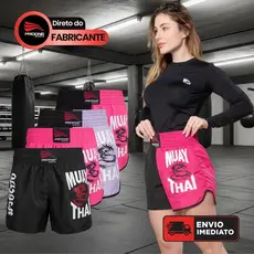 Shorts Muay Thai Feminino Premium Progne Sports - Lutas Boxe MMA Treinos