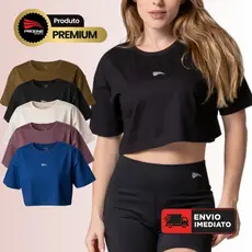 CROPPED FEMININO MALHA SOFT PLUS ALGODÃO PREMIUM ACADEMIA TREINO CORRIDA – PROGNE SPORTS