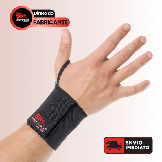 Par de Munhequeira Tensor Elástica Ajustável Progne Sports - Protetor Punho Tendinite