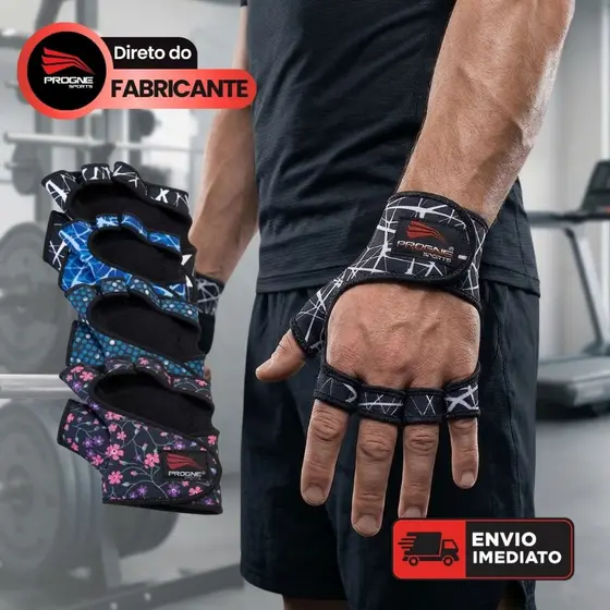 LUVAS DE TREINO NEOPRENE PREMIUM SUBLIMADA - MUSCULAÇÃO CROSSFIT FUNCIONAL - PROGNE SPORTS