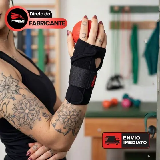 MUNHEQUEIRA COM TALA BILATERAL CURTA - PROTEÇÃO ORTOPÉDICA PUNHO - PROGNE SPORTS