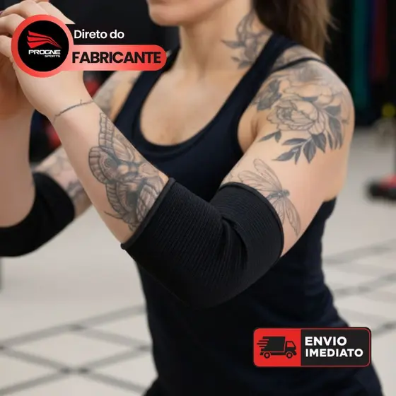 Par Cotoveleira Compressão Progne Sports - Proteção Academia, Treino, Crossfit, Vôlei - Previne Dores e Tendinite