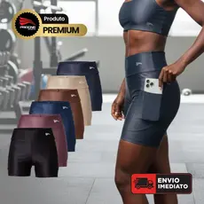 SHORT LEGGING SHOCKER TECIDO CANELADO C/ BOLSO LATERAL – ACADEMIA TREINO CORRIDA – PROGNE SPORTS