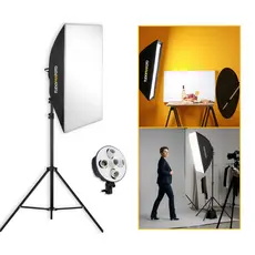Softbox 50x70 para 5 Lâmpadas Bivolt com Tripé 2 metros